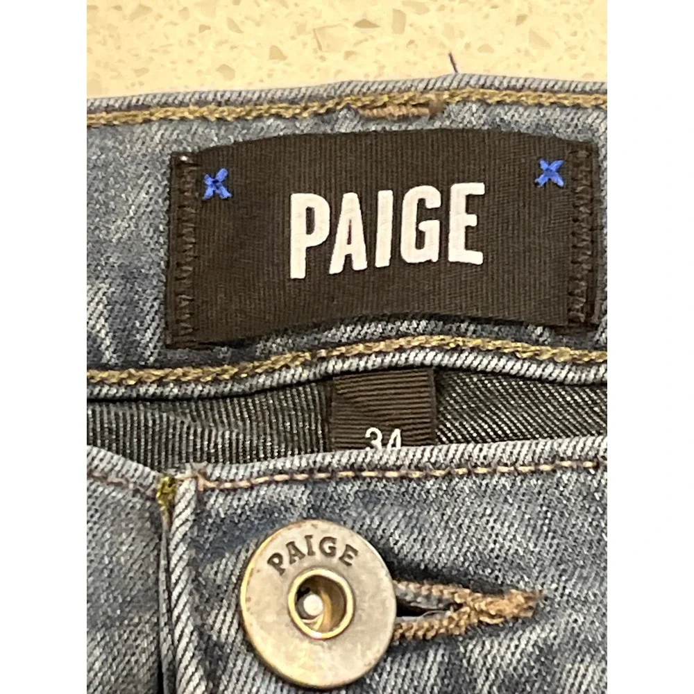 PAIGE Federal Slim Straight Leg Jeans Mens 34 Blue Transcend Denim Pants